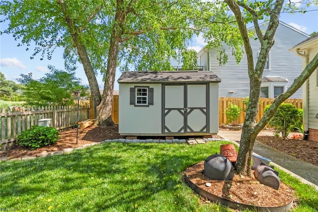 view of shed