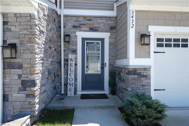 3432 Foxglove Dr, Toano, VA 23168 - entrance to property with a garage and stone siding