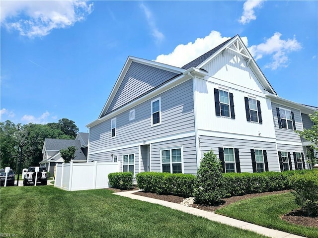 view of side of property featuring board and batten siding