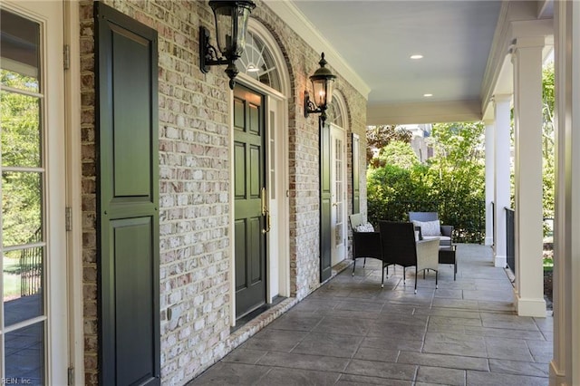 view of patio / terrace featuring covered porch