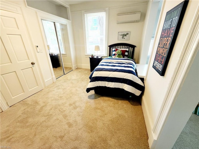 511 Boissevain Ave, Norfolk, VA 23507 - bedroom with carpet flooring, a wall unit AC, and baseboards