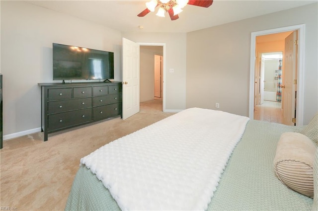 1242 Woods Edge Cir, Suffolk, VA 23434 - bedroom with light colored carpet, baseboards, and ceiling fan