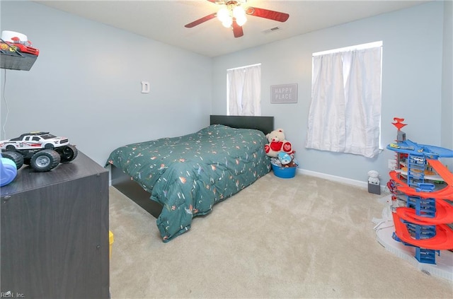 1242 Woods Edge Cir, Suffolk, VA 23434 - bedroom featuring carpet flooring, baseboards, and ceiling fan