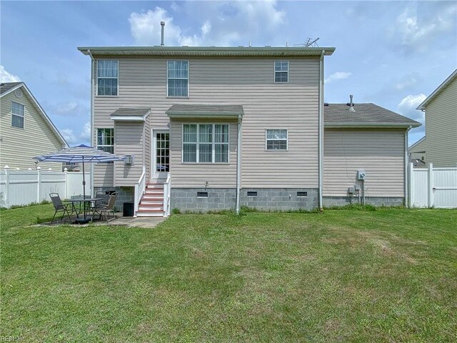 1242 Woods Edge Cir, Suffolk, VA 23434 - rear view of property featuring crawl space and entry steps