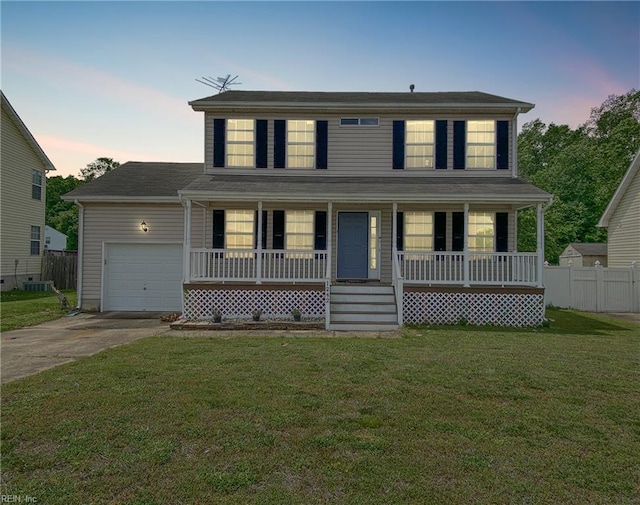 1242 Woods Edge Cir, Suffolk, VA 23434 - view of front of house with driveway, an attached garage, and a porch