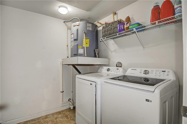 1400 Granby St Unit 309, Norfolk, VA 23510 - washroom featuring water heater, separate washer and dryer, and baseboards
