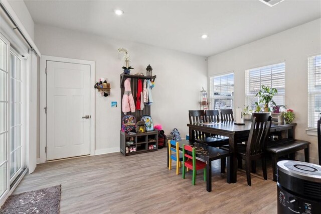 909 Porte Crayon St, Chesapeake, VA 23323 - dining space with light wood finished floors, recessed lighting, and baseboards