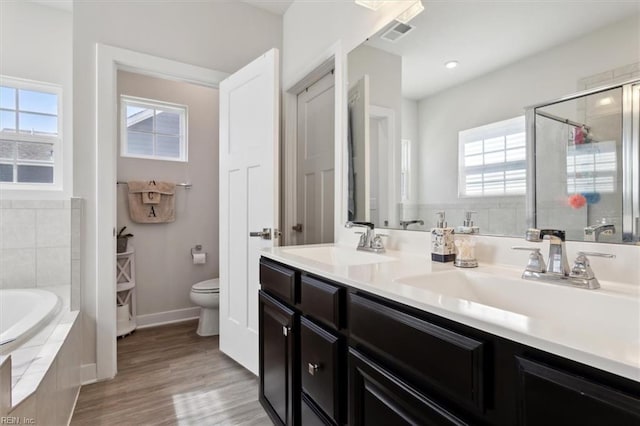 909 Porte Crayon St, Chesapeake, VA 23323 - bathroom featuring healthy amount of natural light, a shower stall, a garden tub, and toilet