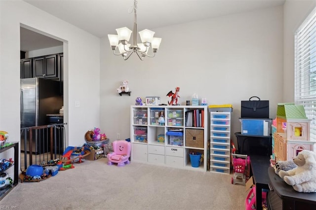 909 Porte Crayon St, Chesapeake, VA 23323 - rec room with a chandelier and carpet floors