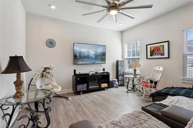 909 Porte Crayon St, Chesapeake, VA 23323 - living room featuring healthy amount of natural light, wood finished floors, ceiling fan, and recessed lighting