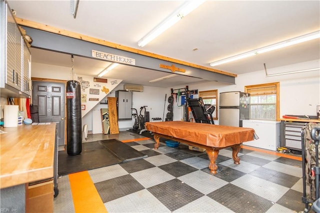recreation room featuring tile patterned floors and pool table