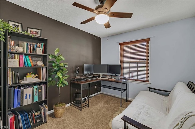 112 Two Turkey Run, Yorktown, VA 23692 - office with carpet, a ceiling fan, and baseboards