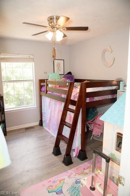 1132 Van Loen Dr, Virginia Beach, VA 23453 - bedroom with baseboards, wood finished floors, and a ceiling fan