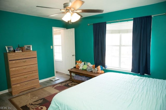 1132 Van Loen Dr, Virginia Beach, VA 23453 - bedroom with wood finished floors, ceiling fan, and baseboards