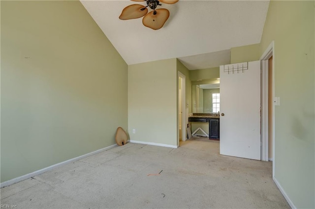 4813 Shallowford Cir, Virginia Beach, VA 23462 - unfurnished room with carpet, a ceiling fan, baseboards, and lofted ceiling