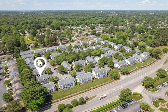 4813 Shallowford Cir, Virginia Beach, VA 23462 - aerial view of residential area featuring a forest
