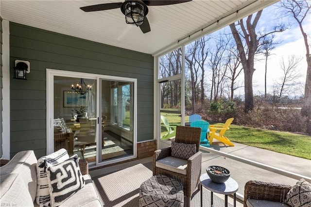 view of patio / terrace with ceiling fan
