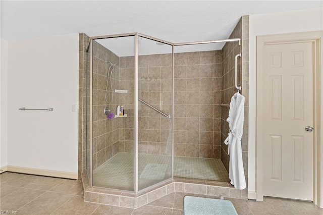 2234 Creekway Dr, Smithfield, VA 23430 - bathroom with a shower stall and tile patterned floors