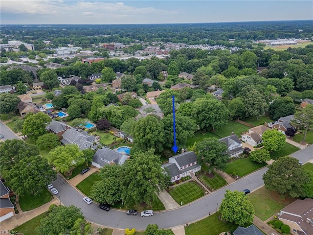 aerial view of residential area