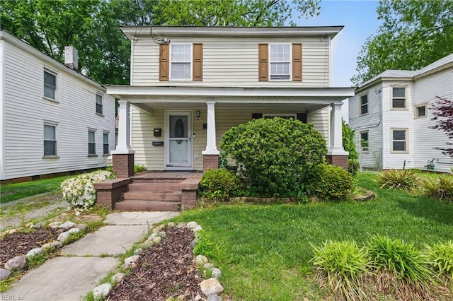 traditional style home featuring a porch