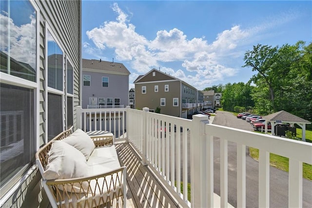 balcony with a residential view