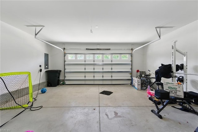 garage featuring electric panel