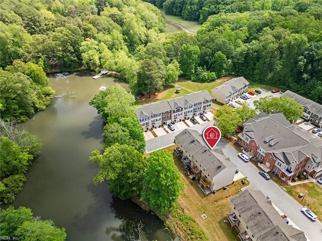 703 Lakeview Cv, Smithfield, VA 23430 - drone / aerial view of a nearby body of water and a heavily wooded area
