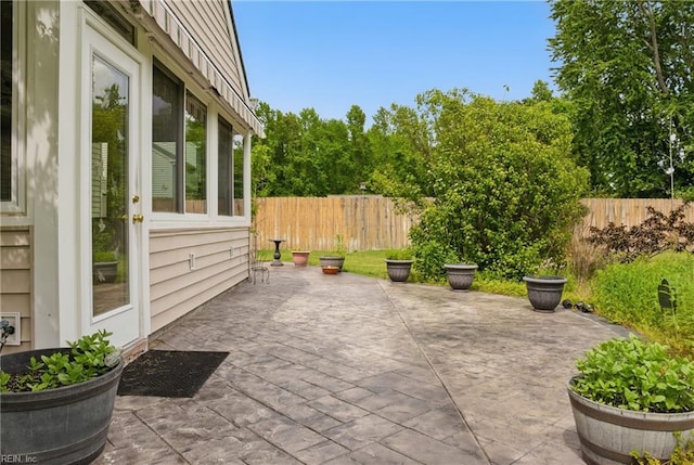 view of patio / terrace featuring a fenced backyard