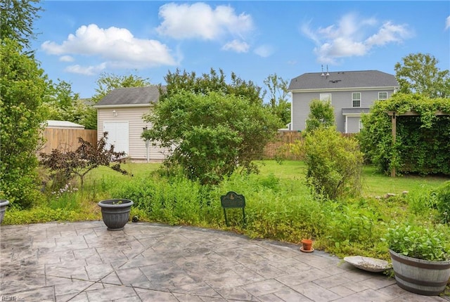 view of patio / terrace with an outdoor structure