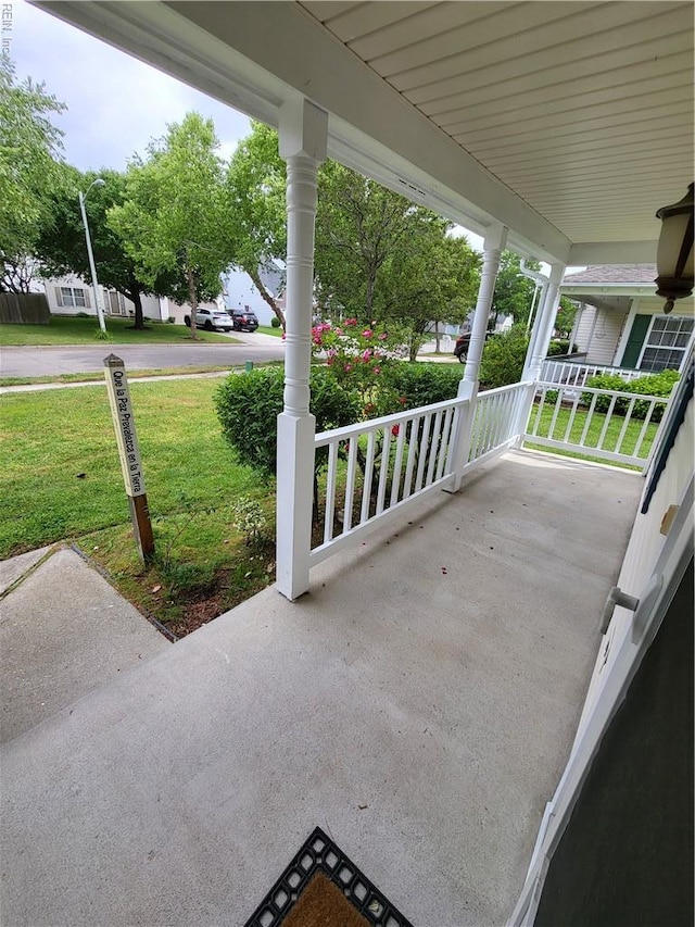 view of patio with a porch