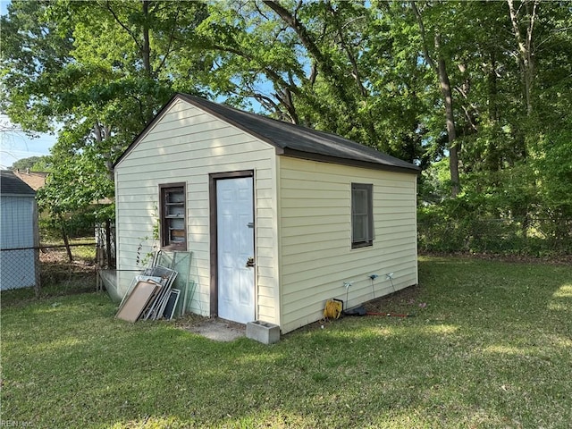 view of shed