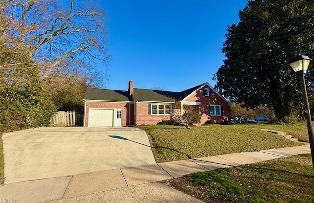 3900 Gosnold Ave, Norfolk, VA 23508 - view of front of property featuring a garage, driveway, a chimney, and brick siding