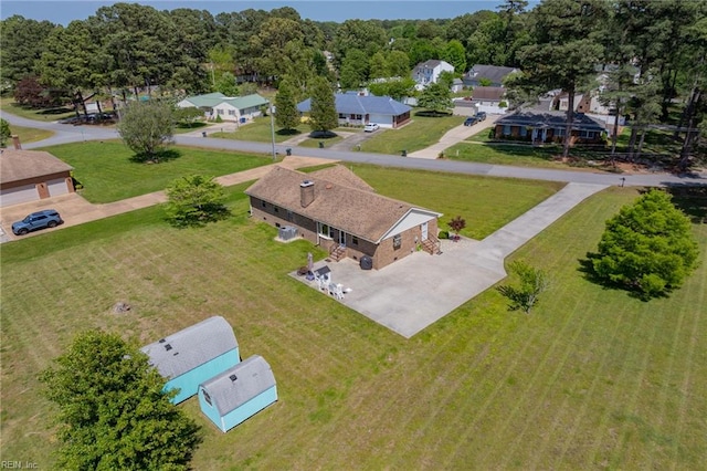 aerial view of residential area
