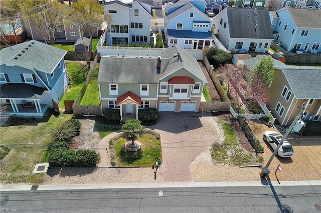 aerial perspective of suburban area