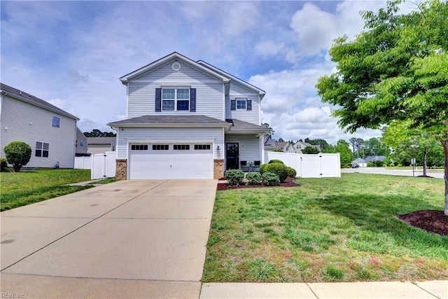 view of front of property with concrete driveway, an attached garage, and a gate