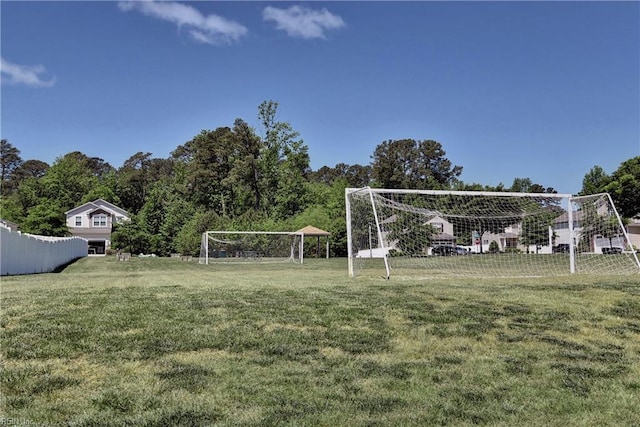 view of yard with an area for soccer
