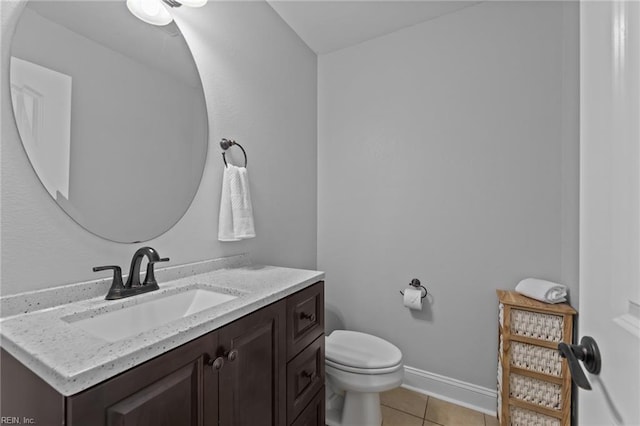 110 Lands End Dr, Elizabeth City, NC 27909 - bathroom with toilet, tile patterned floors, vanity, and baseboards