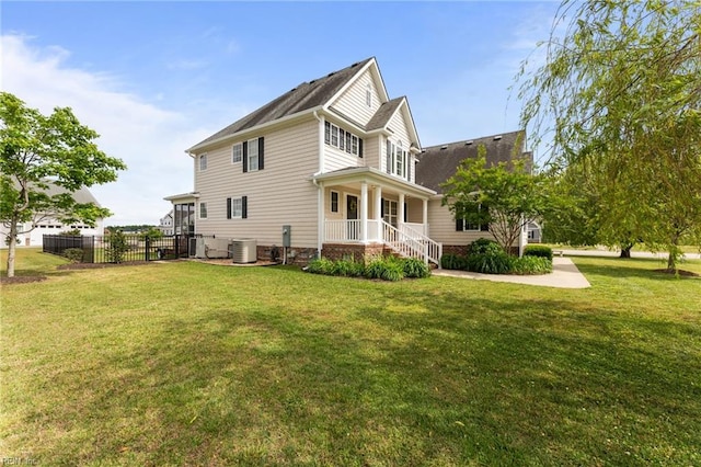 110 Lands End Dr, Elizabeth City, NC 27909 - view of side of home featuring central AC unit and a porch