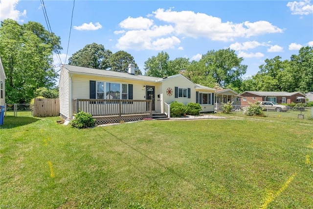 view of front of house featuring a deck