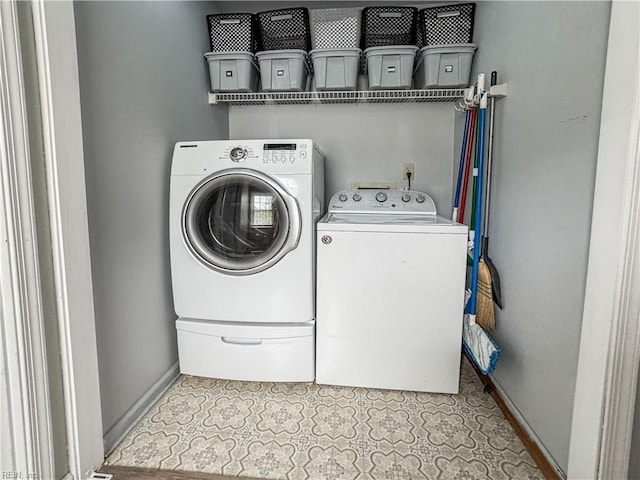 634 Biltmore Dr, Virginia Beach, VA 23454 - laundry room featuring separate washer and dryer and baseboards