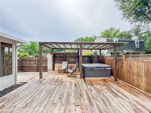 634 Biltmore Dr, Virginia Beach, VA 23454 - wooden deck with a hot tub and a fenced backyard