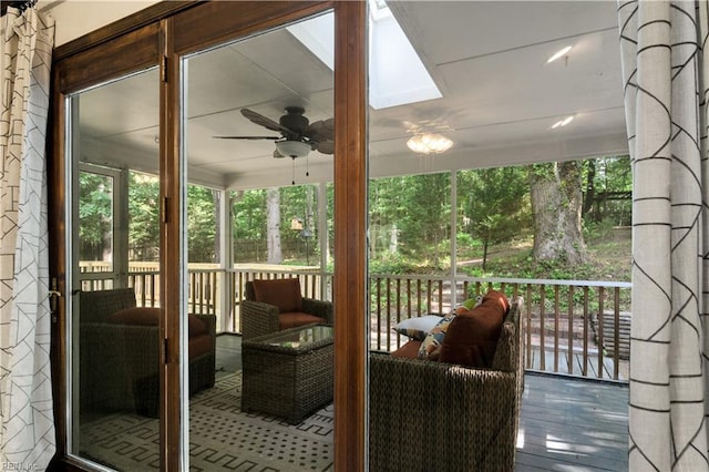 6 Hastings Ln, Williamsburg, VA 23188 - sunroom featuring ceiling fan and an outdoor living space