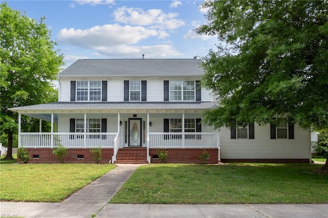 968 Speight Lyons Loop, Chesapeake, VA 23322 - view of front of home with a front lawn, a porch, crawl space, and a shingled roof