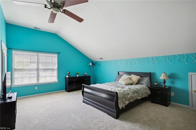 968 Speight Lyons Loop, Chesapeake, VA 23322 - bedroom with vaulted ceiling, carpet floors, ceiling fan, and baseboards