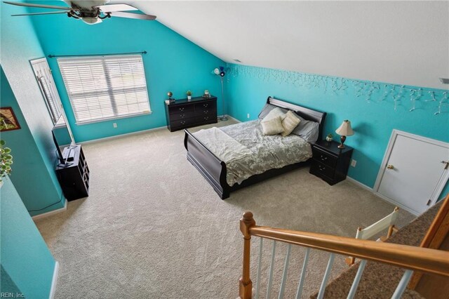 968 Speight Lyons Loop, Chesapeake, VA 23322 - carpeted bedroom featuring lofted ceiling and a ceiling fan