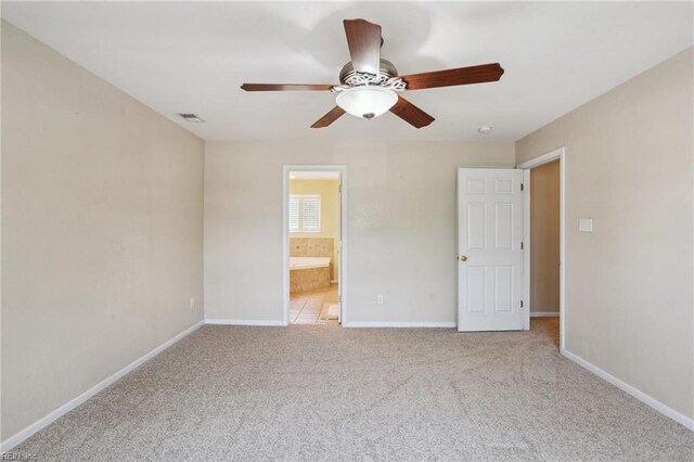 968 Speight Lyons Loop, Chesapeake, VA 23322 - unfurnished bedroom with carpet flooring, baseboards, ensuite bathroom, and ceiling fan