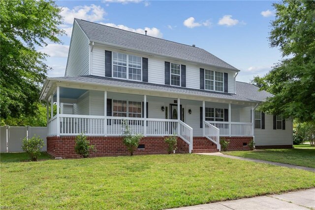 968 Speight Lyons Loop, Chesapeake, VA 23322 - view of front facade with a porch, roof with shingles, and crawl space