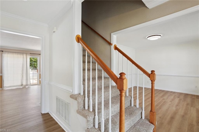 968 Speight Lyons Loop, Chesapeake, VA 23322 - staircase featuring wood finished floors, crown molding, and baseboards