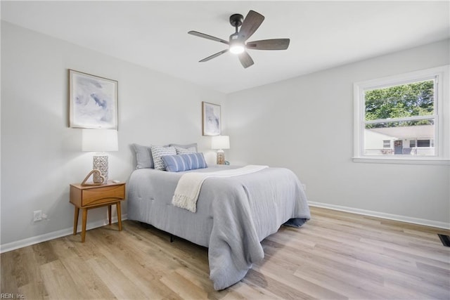 1133 Saint Julian Dr, Chesapeake, VA 23323 - bedroom with light wood-type flooring, baseboards, and a ceiling fan