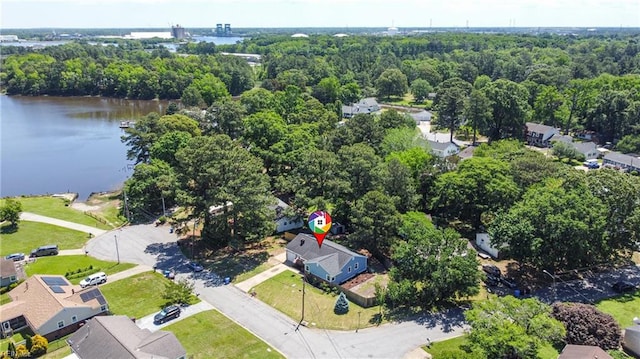 1133 Saint Julian Dr, Chesapeake, VA 23323 - bird's eye view of a large body of water and a heavily wooded area